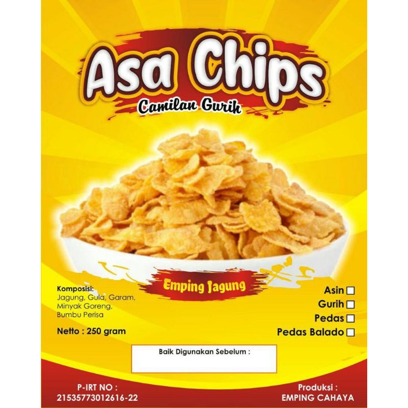 

Asa Chips Emping Jagung Gurih Bawang