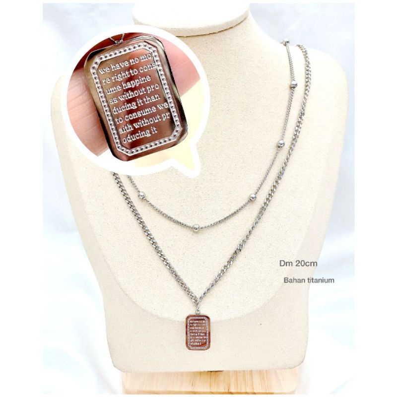 Kalung Titanium asli Premium Quality Anti karat anti alergi Stainless steel ori Premium Quality 827