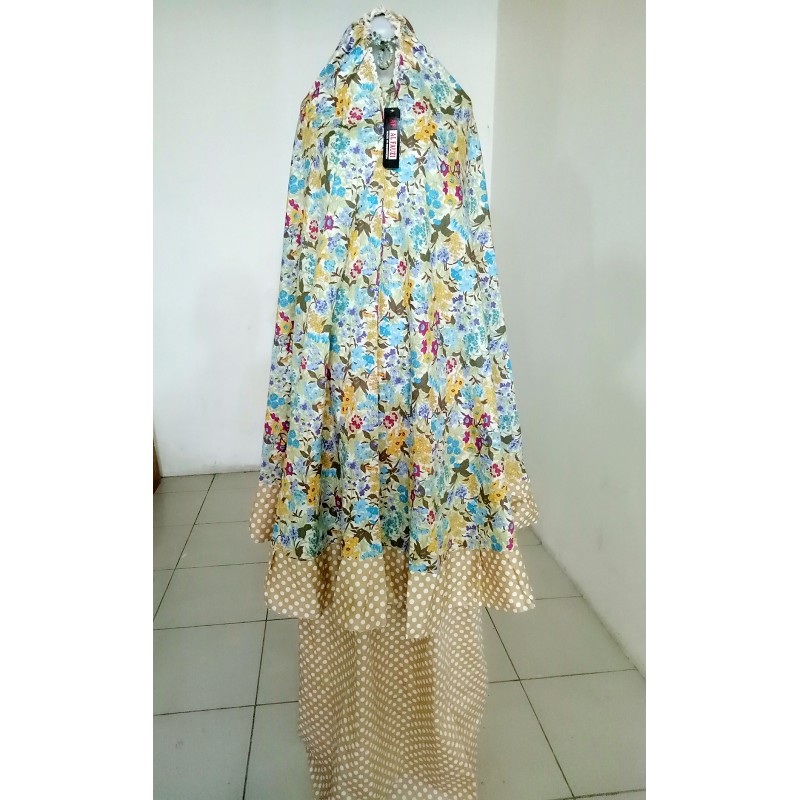 Mukena Katun Jepang Polkadot Coklat Afc Afc