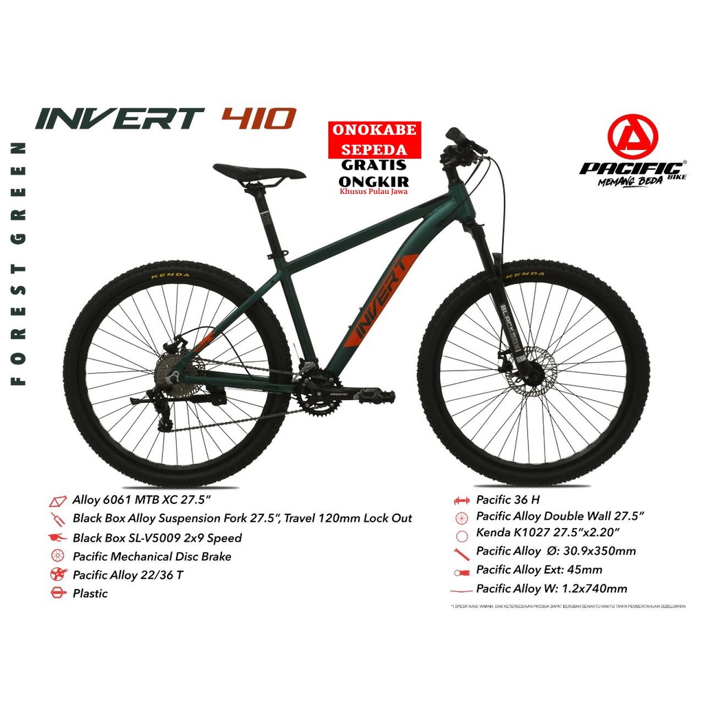 MTB 27.5 PACIFIC INVERT 410 ALLOY 2X9SP