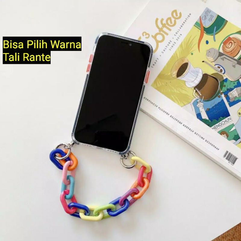 Tali Rante Casing Handphone selempang artis nagita iphone 7plus 11 pro max i11 Necklace rainbow