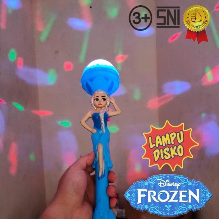 Mainan Disco 3D Frozen Anak Tongkat Frozen Lampu Disko Warna Warni dan Music forzen - Biru Muda