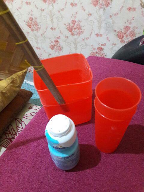 [indra] Set Merah Toples Bulat Isi 12pcs/sbmb 2242/bonus 2 Gelas/toples Peyek