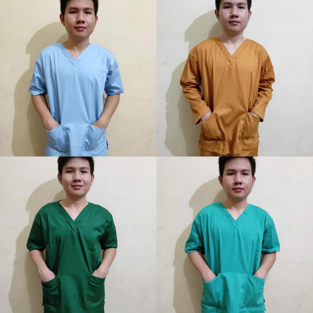 BAJU OK BORDIR NAMA 3/BAJU OK LENGAN PANJANG/BAJU MEDIS/SERAGAM MEDIS/BAJU OK PENDEK/BAJU OKA DRIL