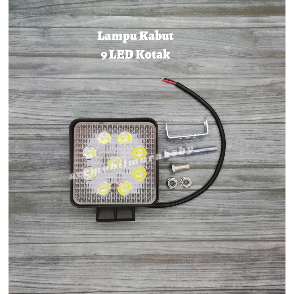 Lampu Kabut / Sorot 9 Led Kotak Tebal