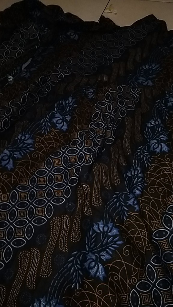 Batik Couple Keluarga Sania Ruffle Ori Ndoro Jowi Dnt Motif Seno Biru