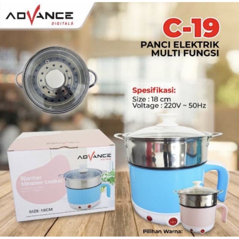 Advance C-19 panci elektrik / panci kukus listrik / steamer cooker