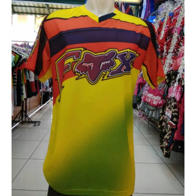 Jersey sepeda atau cross fox kuning