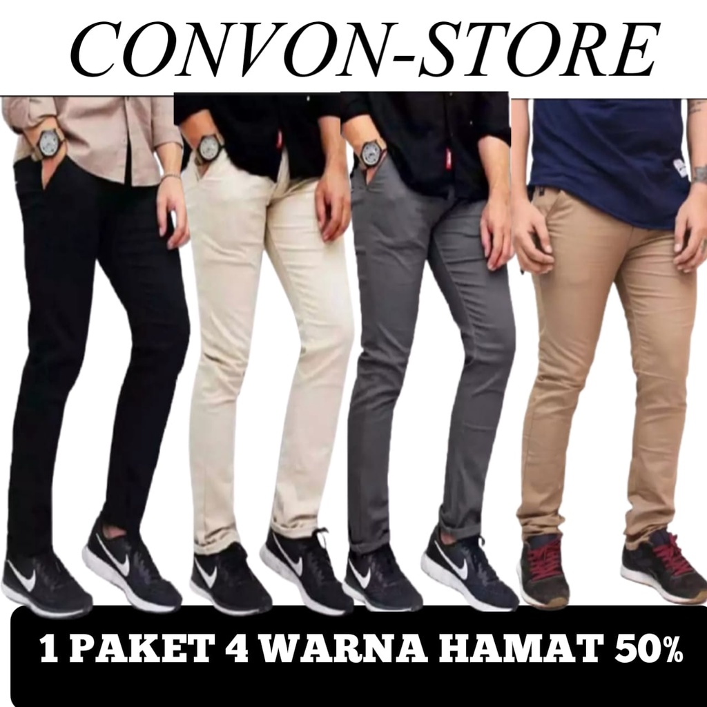 Celana chino panjang pria model sekarang/promo celana chinos panjang skinny pria cod
