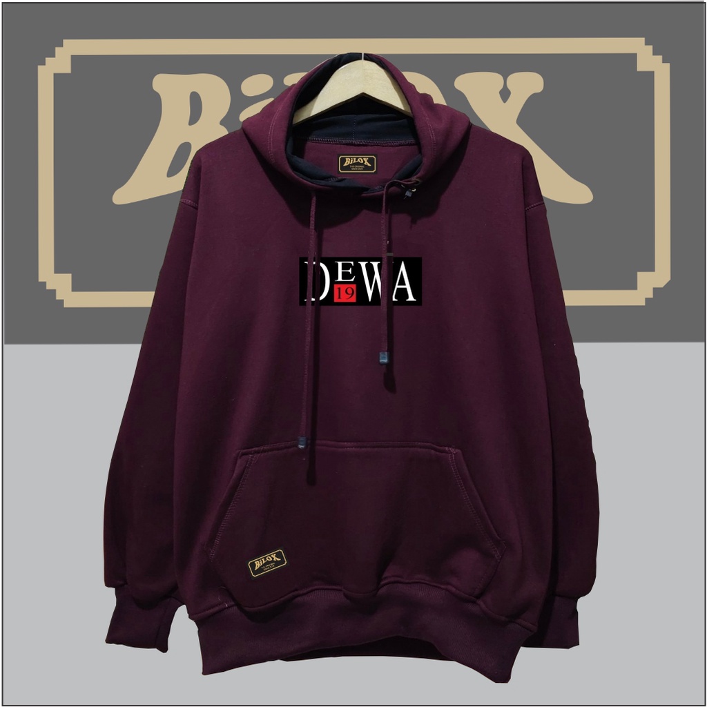 sweater hoodie prai distro dewa 19 hudi suiter pria terbaru distrbo bandung brand bilox jumbo oversize hitam cream