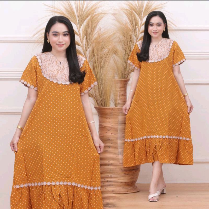 DASTER ARAB RENDA MOTIF KIPAS/DASTER  BORKAT KEKINIAN/DASTER ARAB MOTIF-Kuning folka