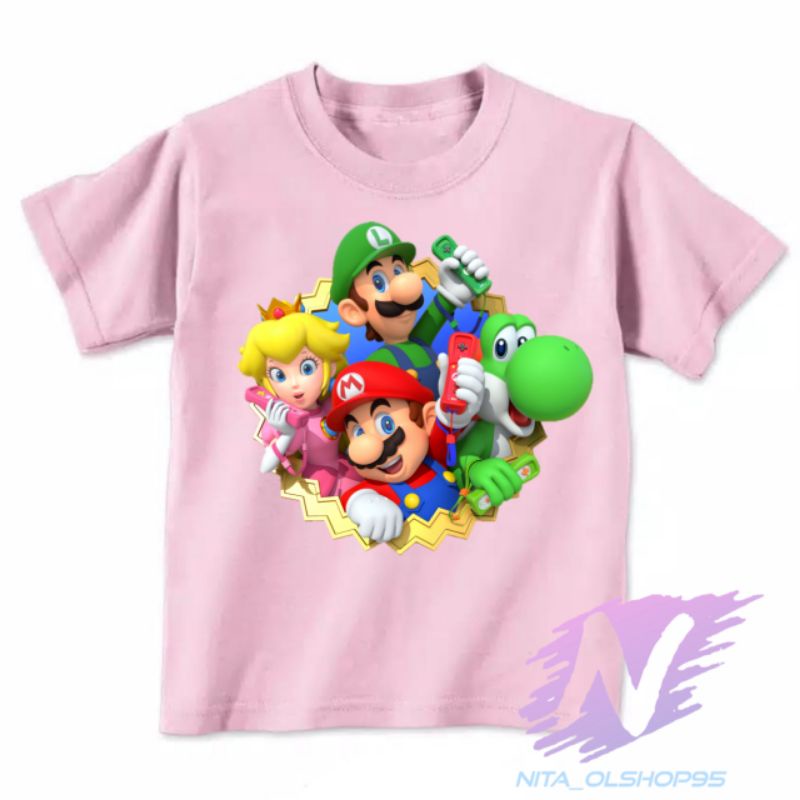 kaos super Mario baju kaos anak supermario bros