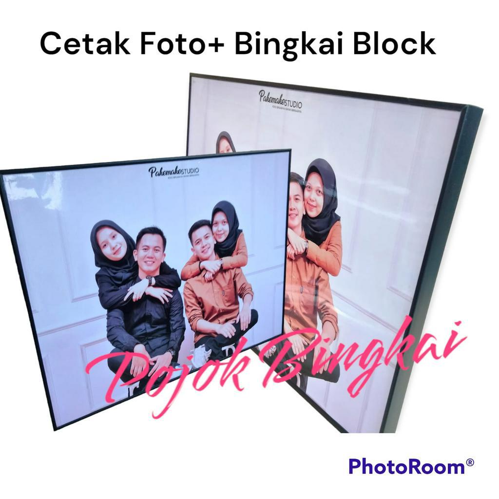 COD - Cetak foto Jumbo 40x60 16RS Plus Bingkai Block / Custem foto + Frame blok / foto block termasuk bingkai