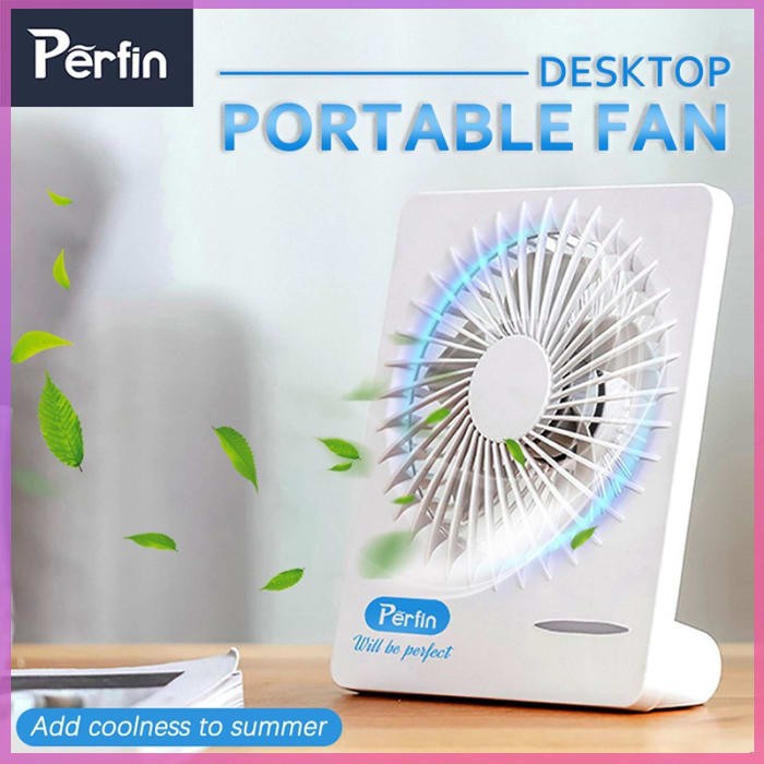 Kipas Angin Mini PERFIN PFAN03 Rechargeable Fan 3 Speed Portable Murah