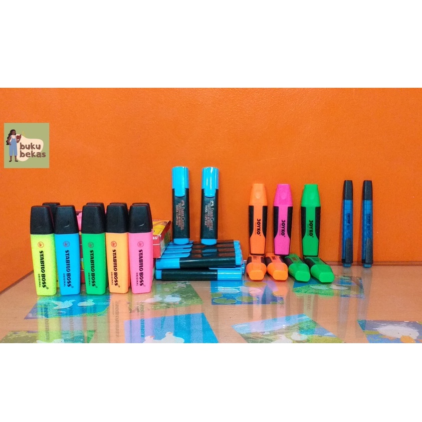 

Stabilo Boss Original || Faber Castell Textliner || Joyko Highlighter || TipTop Highlighter