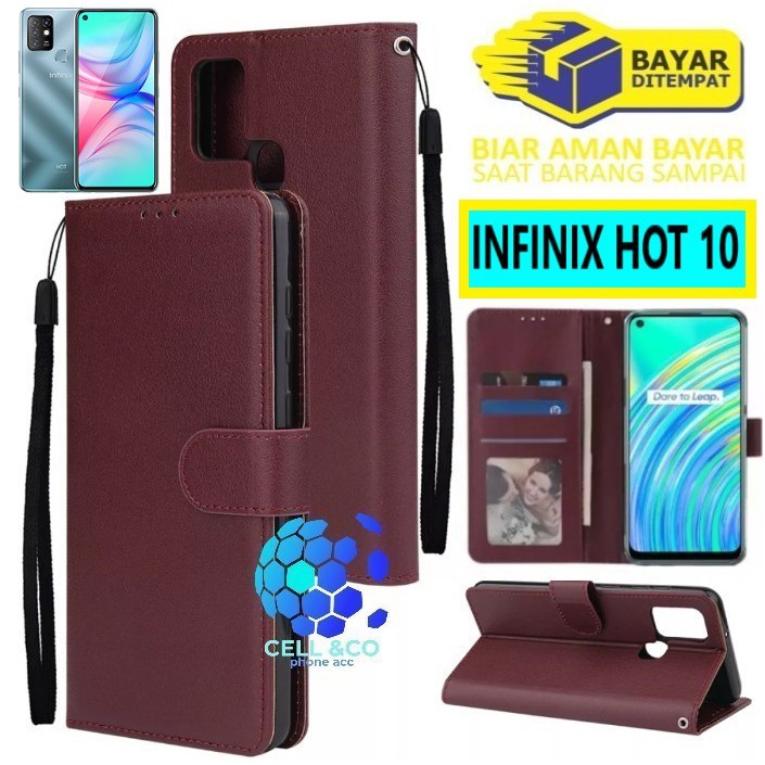 Flip cover INFINIX HOT 10 Flip case buka tutup kesing hp casing flip case Premium leather wallet