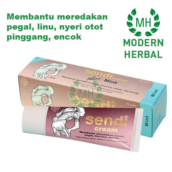 SENDI CREAM MINT 60 GRAM - Borobudur Herbal -Membantu meredakan pegal, linu, nyeri otot pinggang