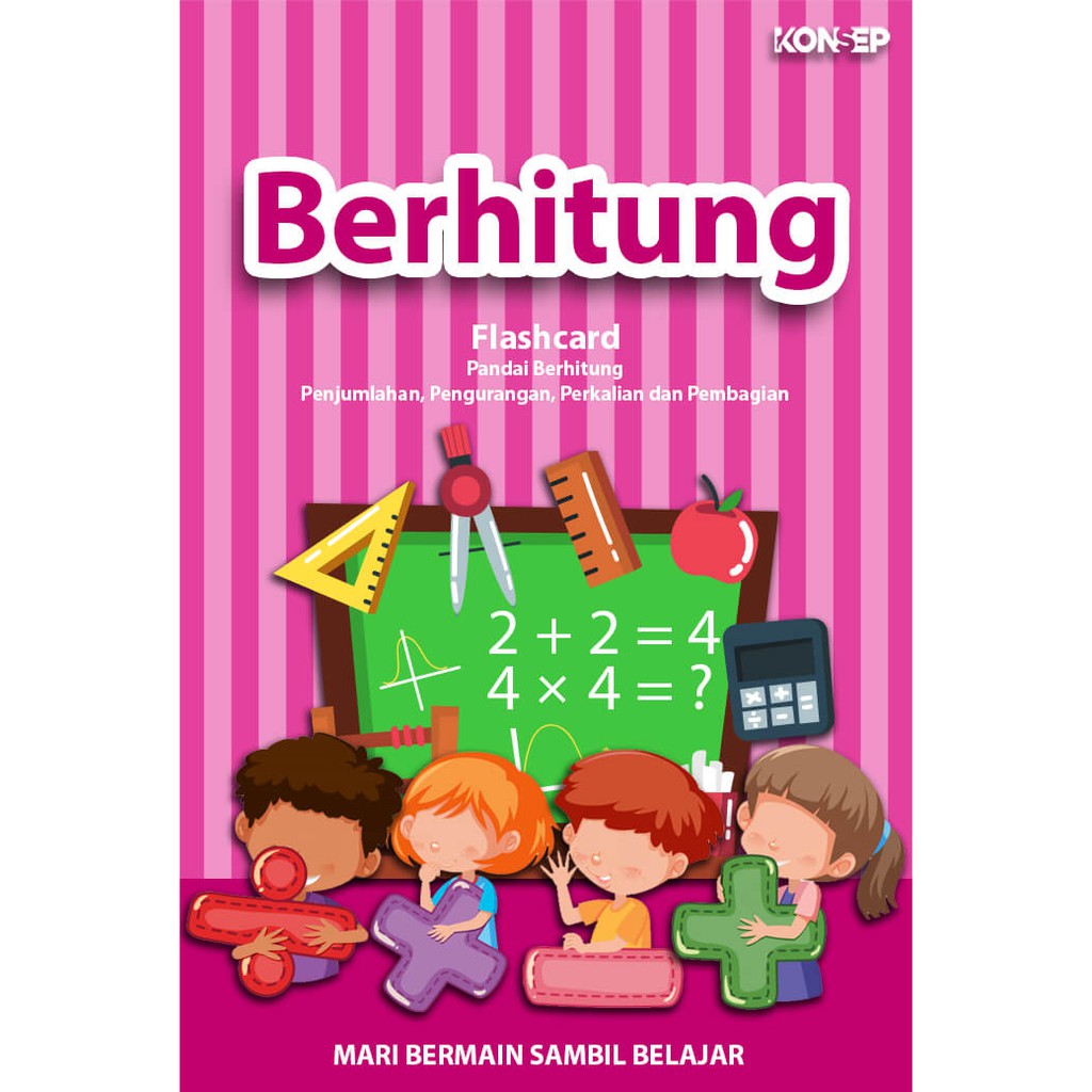 Flash Card Berhitung - Kartu Belajar Anak Bergambar - Konsep Studio Original