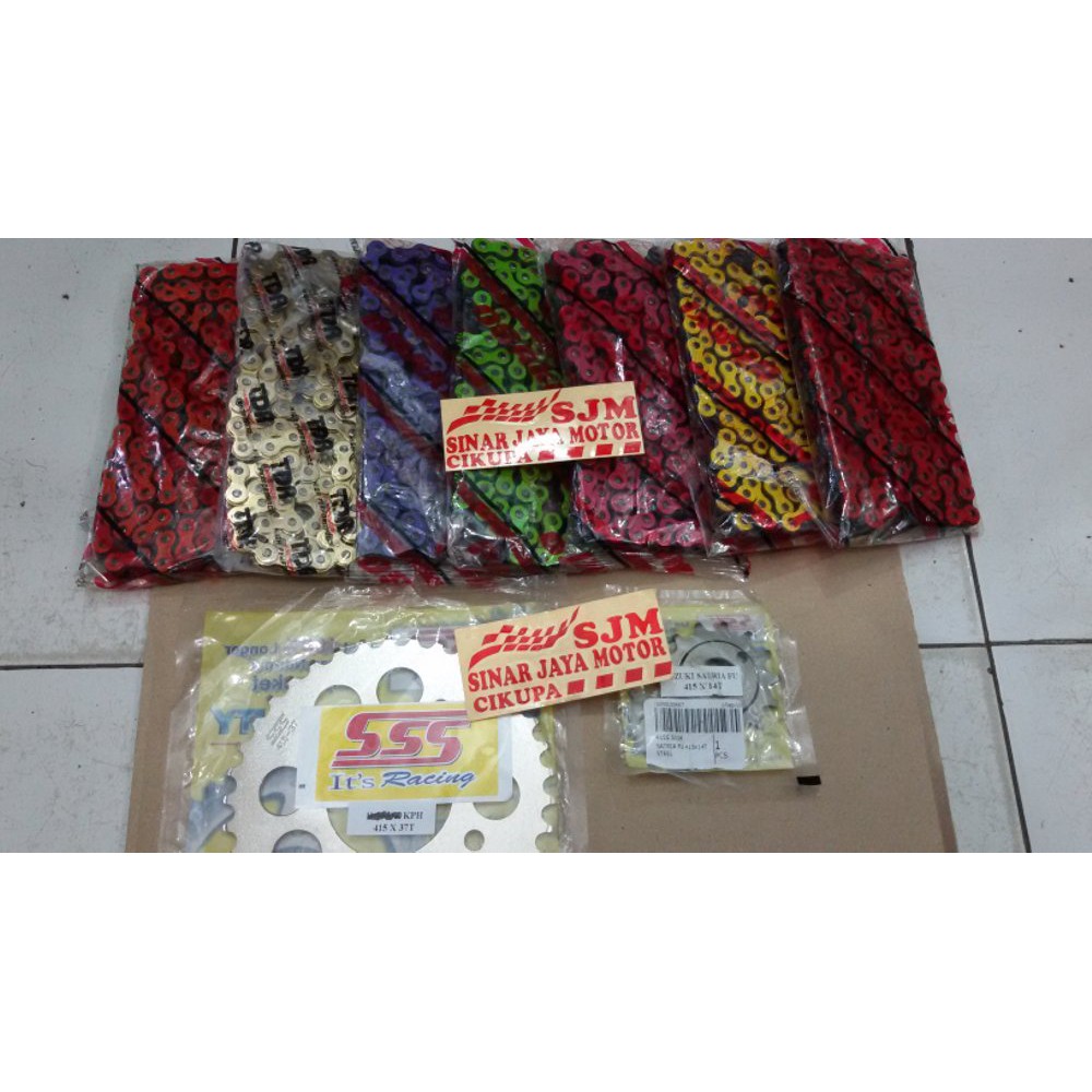 gear sss satria fu  set rantai warna 415 Terbaik