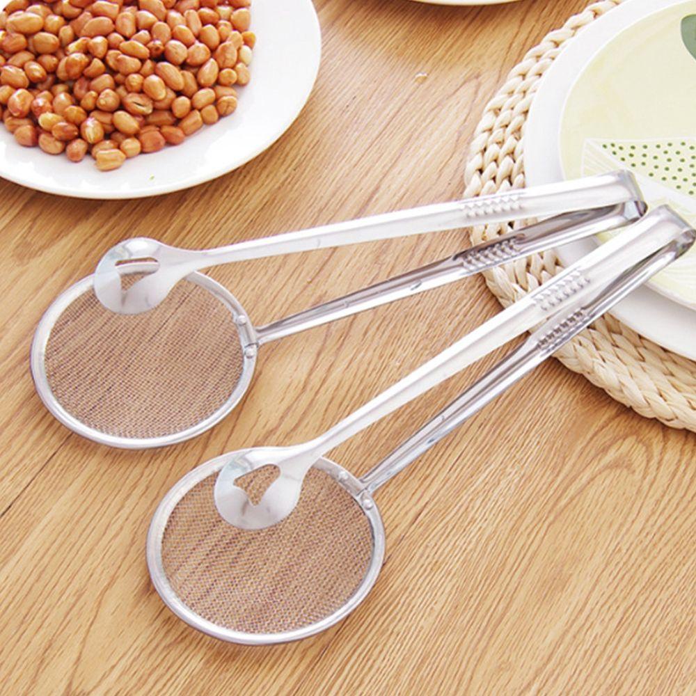 [Elegan] Oil Mesh Drainer Food Serving Tongs Stainless Steel Alat Dapur Gadget Mesh Colander Utensils Fried Tong Penggorengan BBQ Prasmanan Serving Tongs