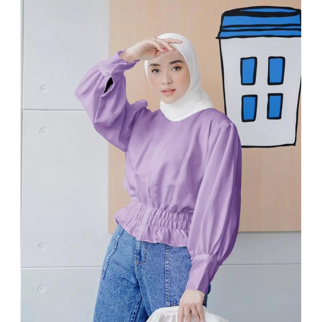 HANABI BLOUSE BAJU ATASAN/ baju atasan wanita/ blus/ lengan balon