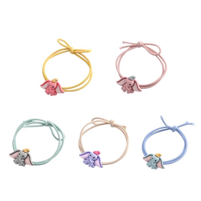 Ennwen IK131 Ikat Rambut Korea Gajah Elephant Rubber Band Head Rope-4