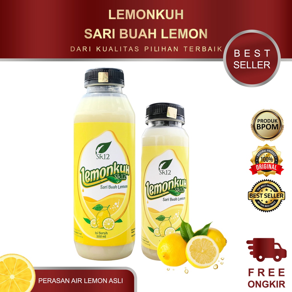 LEMONKUH SR12 SEMUA UKURAN, ALL SIZE, 250 DAN 500 ML / SARI LEMON ALAMI