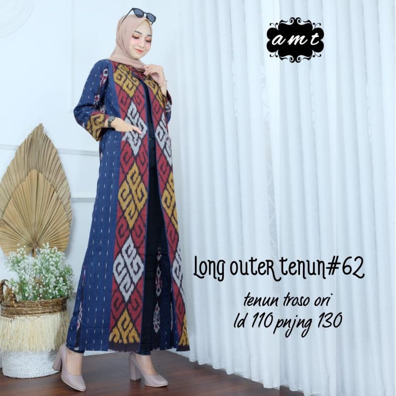 LONG OUTER TENUN - LONG CARDIGAN TENUN - KARDIGAN TENUN PANJANG - OUTER TENUN - TENUN TROSO