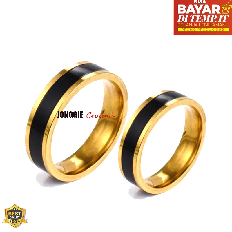 cincin anti karat gaul PROMO &amp; DISCOUNT CINCIN TITANIUM ELEGAN BAYAR DI TEMPAT Silver Hitam -Cincin Silver List Gold Perhiasan Titanium Stainless Steel CINCIN PRIA KOMBINASI