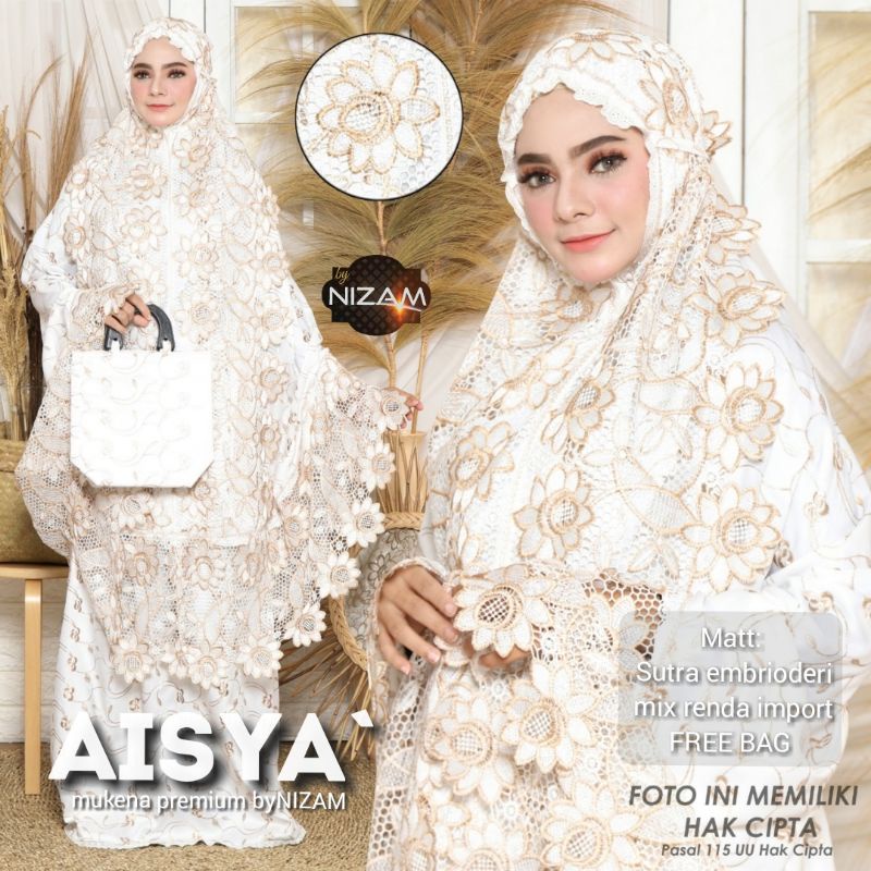 MUKENA AISYA  / SUTRA BORDIR MIX RENDA IMPORT