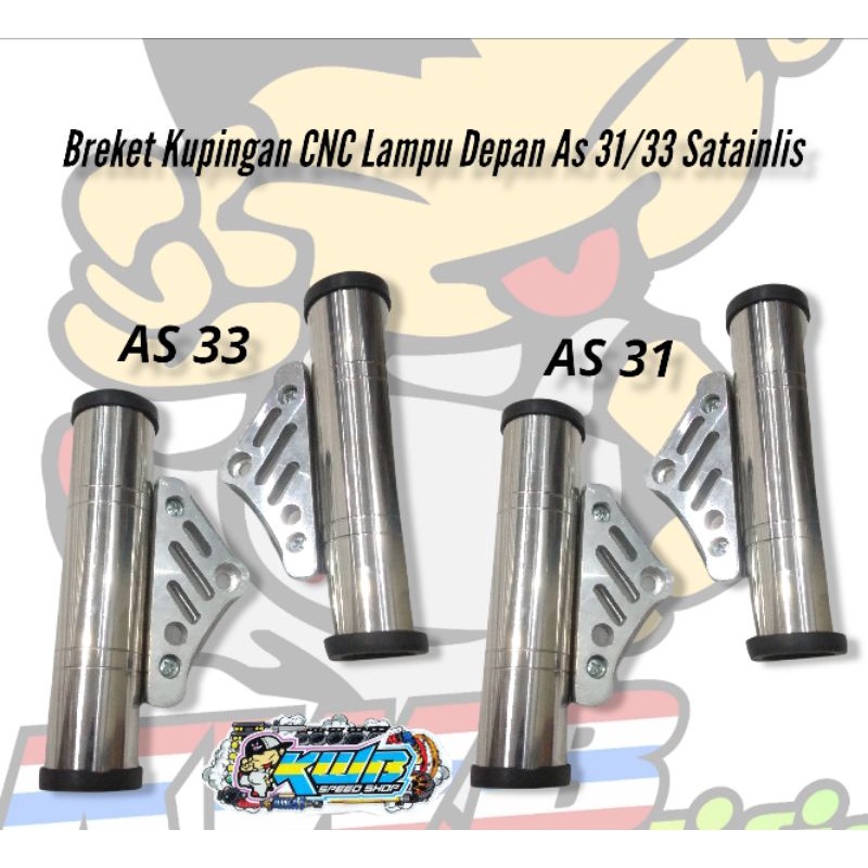 Breket kupingan CNC lampu pesek stainlis stainless as 31 33 set lampu sein diamond cb gl megapro tiger