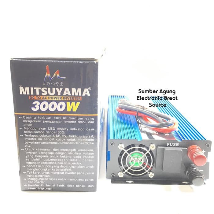 Inverter 3000W Mitsuyama MS-INV3000W DC to AC 220V USB Berkualitas max