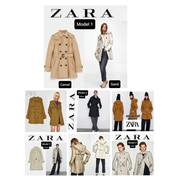 Jaket Wanita Zara LIGHTWEIGHT Trench Coat // Long Coat Jacket Original Branded