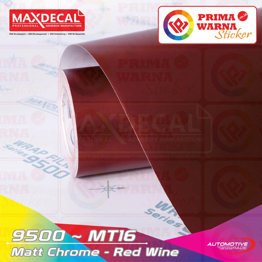 Maxdecal 9500 MT16 Matte Chrome Red Wine, Wrap Series Sticker, Meteran Lebar 152cm