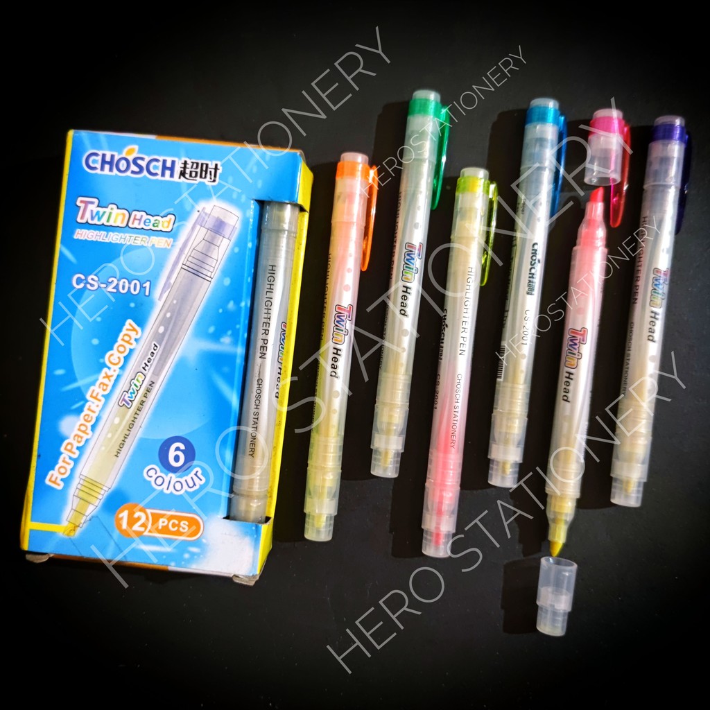 

SATUAN Highlighter penanda berwarna dual tip chosch