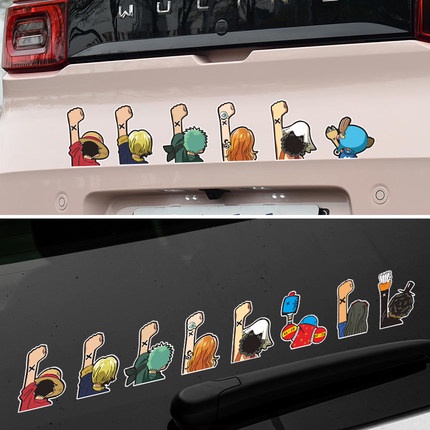 Stiker Reflektif Motif Kartun One Piece Luffy Roronoa Zoro Tony Tony Chopper Untuk Dekorasi Mobil / Motor