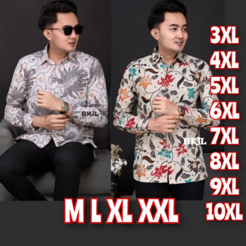 Baju Batik Pria Slim fit Putih Manis Mahal Soloan Lengan panjang pendek