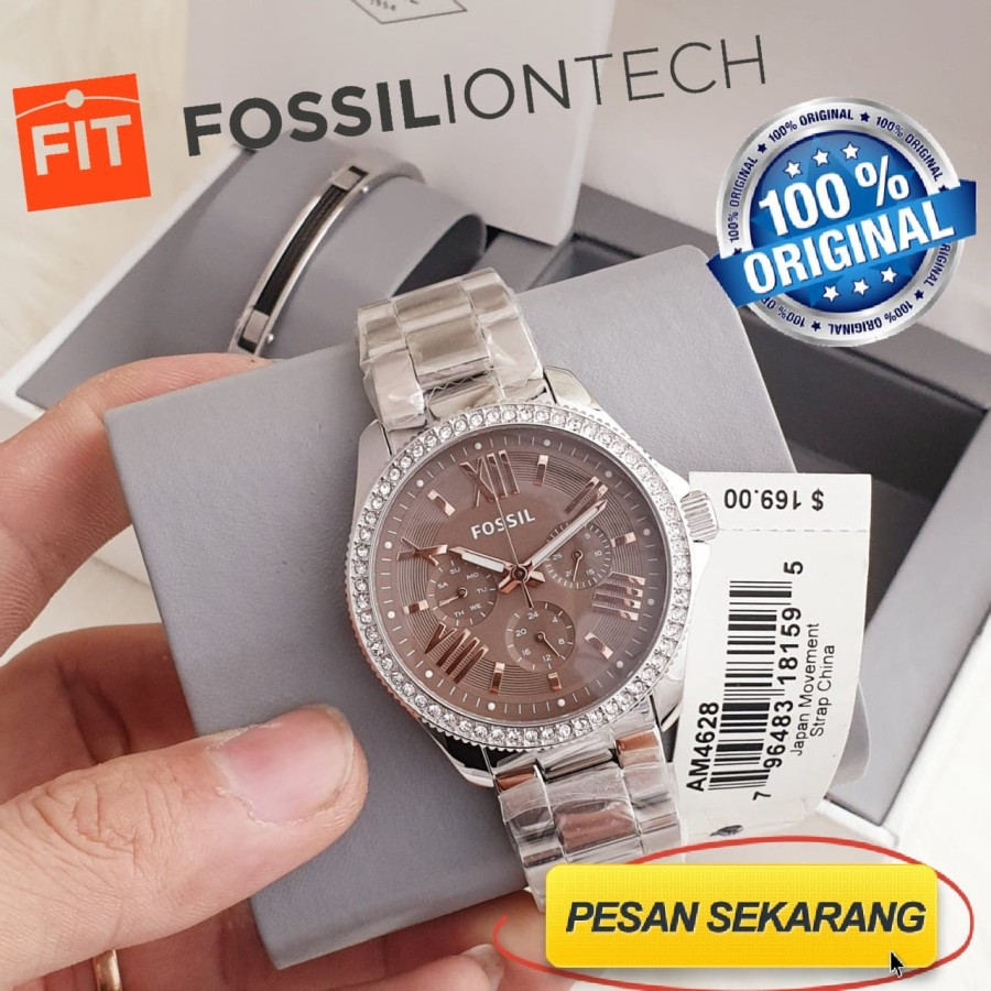 Mega Jam Tangan Wanita Merk Fossil Original100% Type : AM4628 Baterai AM2 Garansi 1th