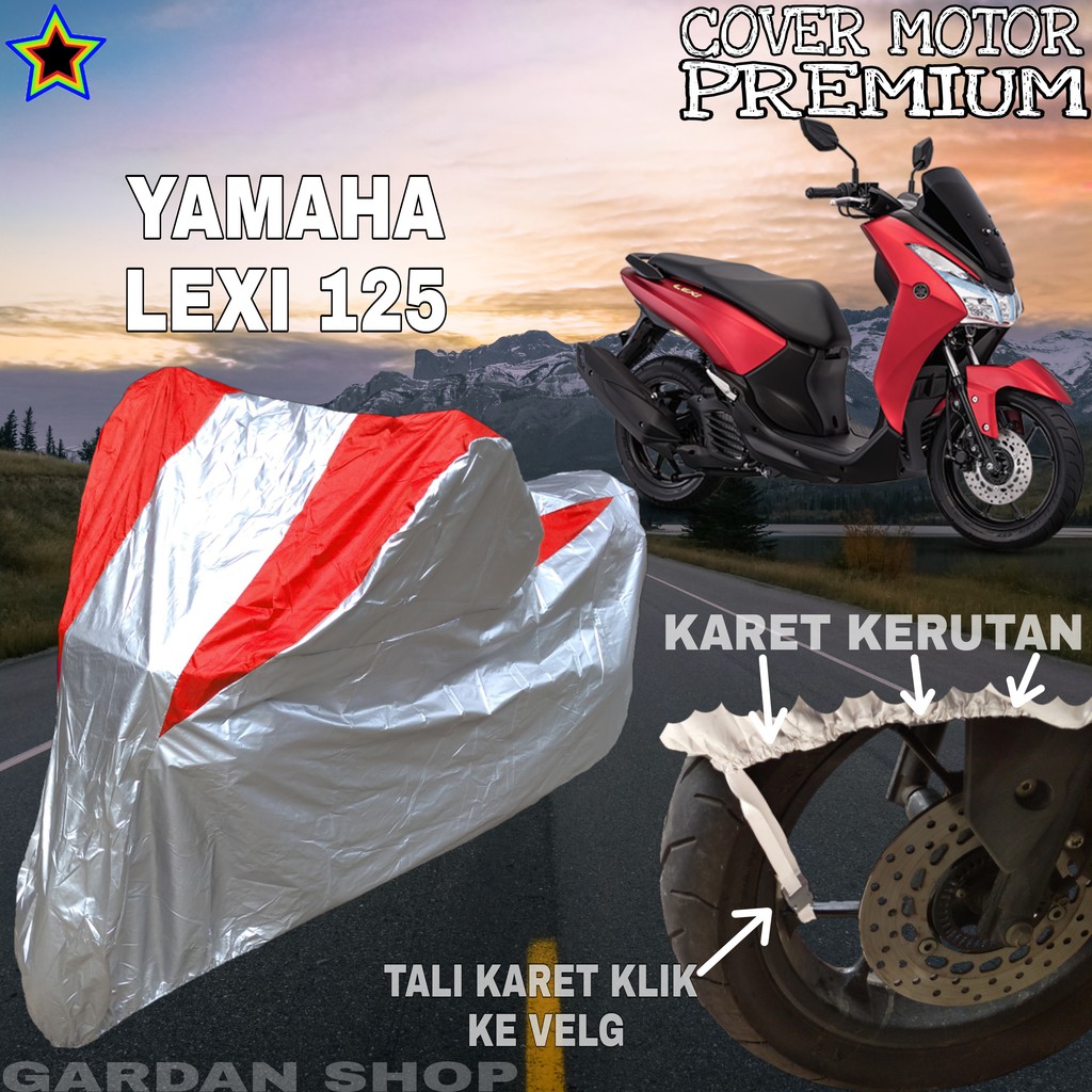 Sarung Motor YAMAHA LEXI 125 Silver MERAH Body Cover Penutup Motor Lexi PREMIUM