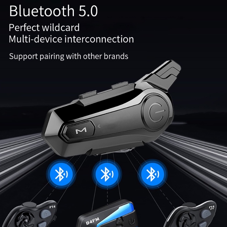E1 BLUETOOTH HEADSET HELMET E1 BT 5.0 SUPPROT 2 PAIRING RIDERS FM RADIO FAST CHARGING HIFI MEGA BASS ORIGINAL