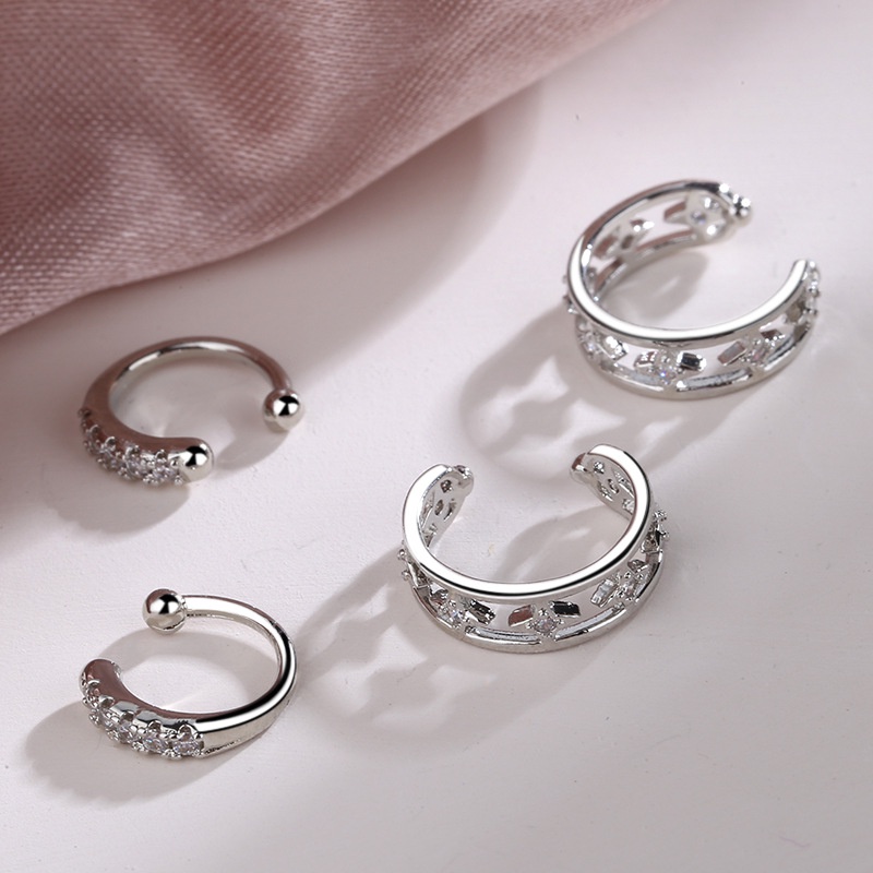 1 Pcs Korean Double Layer Non-perforated Ear Clip Geometric Chain Ear Buckle Earrings Fashion Accessories