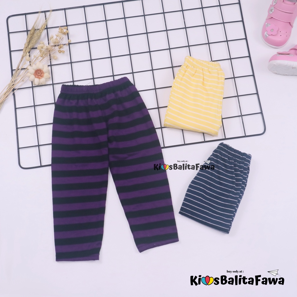 Legging Salur uk 1-2 Tahun / Pants Panjang Ketat Bawahan Celana Garis Anak Perempuan Leging Adem