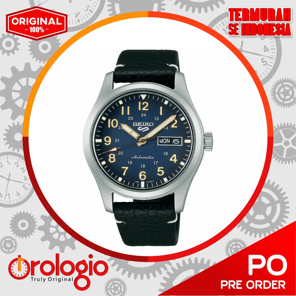 SEIKO 5 Sports SRPG39K1 Automatic Blue Dial Black Leather Strap Watch