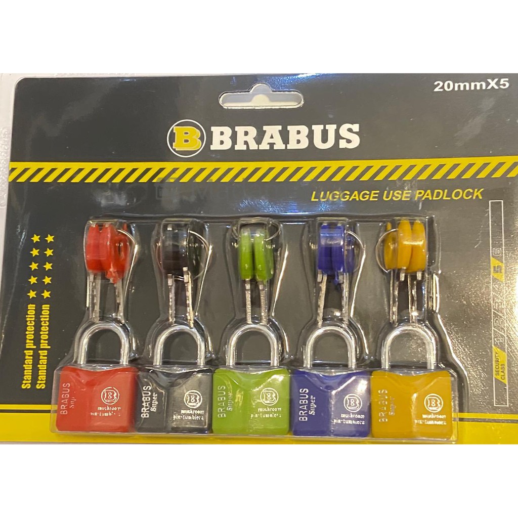 Gembok Mini 20 mm Brabus 5 Warna / Gembok Koper Laci Loker Bagus Kuat