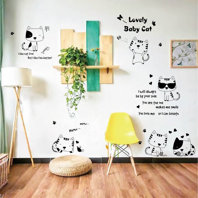 Reliza Wall Sticker LOVELY BABY CAT Kucing Stiker Dinding LDR8367