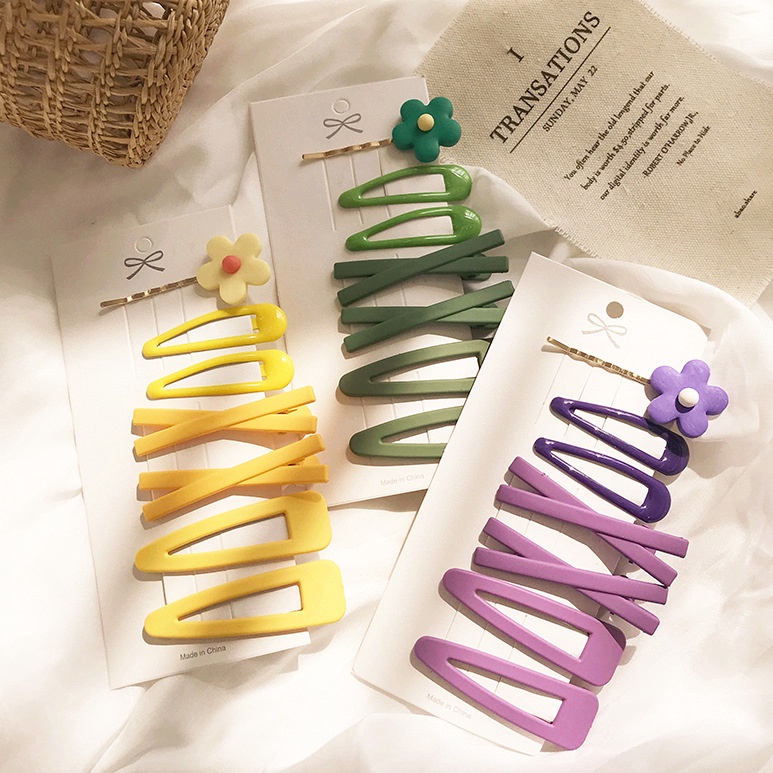 7Pcs/set Kawaii Flower Hair Pins Chic Candy Color Girls Clip Hair Fashion Party Children Hair Clip Hair Accessories