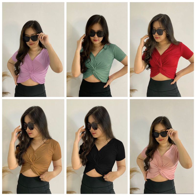 Atasan wanita model crop top bahan katun adem dan halus