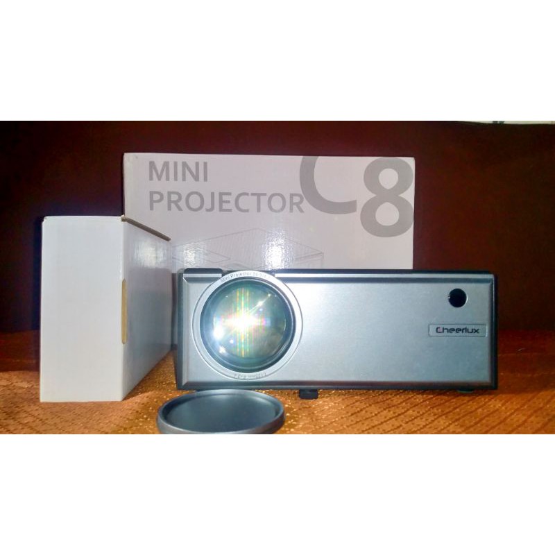 Cheerlux C8 Mini LED 1800 Lumens 1080p Projector Proyektor Tv Tuner ( infocus mini )