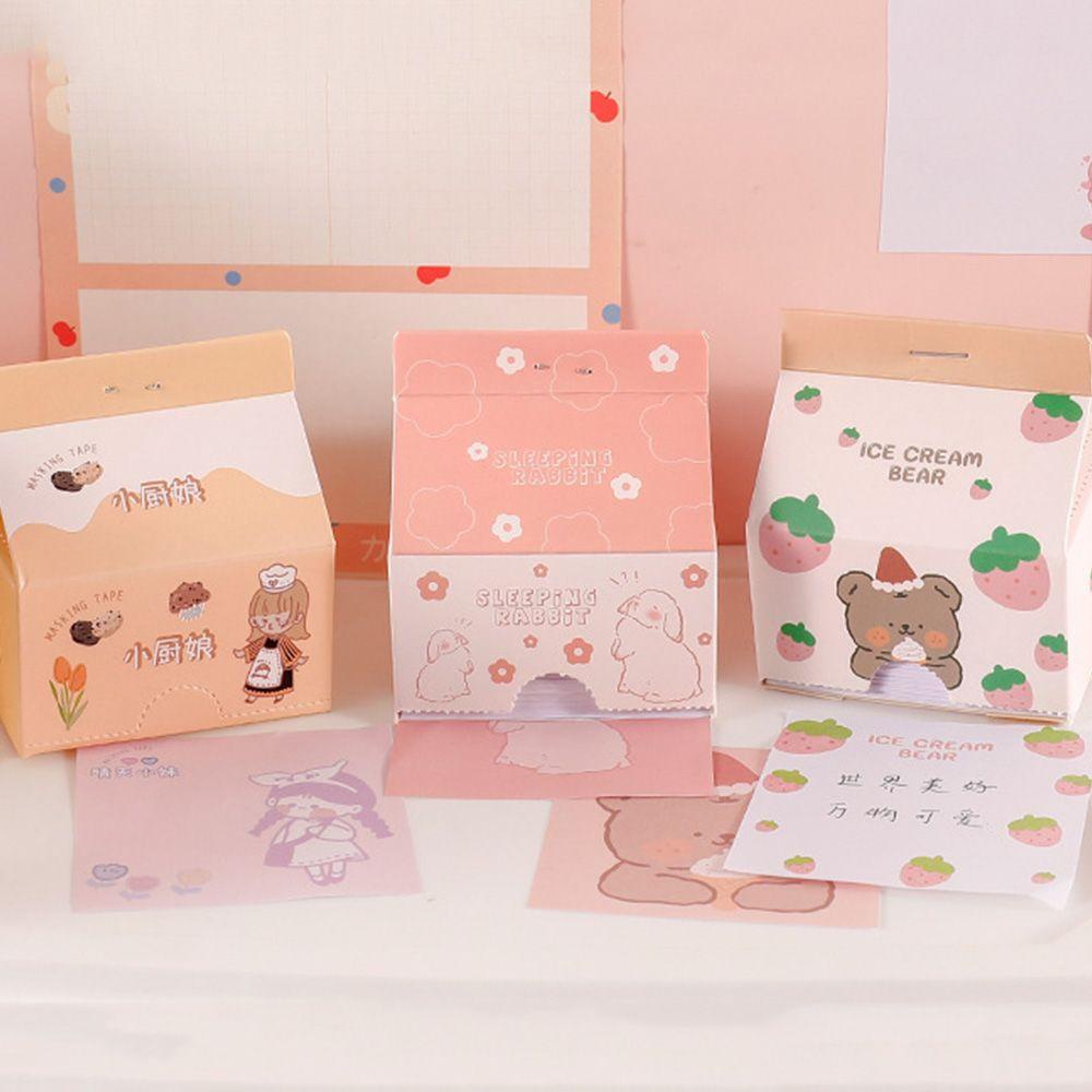 [Elegan] Kartun Sticky Notes Removable Gaya Korea Perlengkapan Kantor Daily Planner Memo Sticker Sticky Stationery Memo Pad