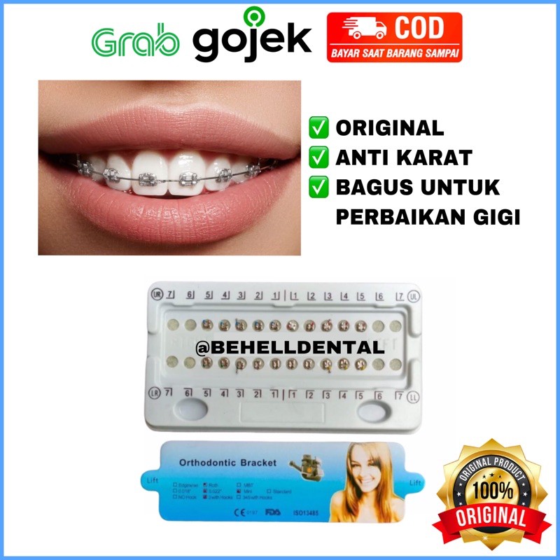 ORI | MINI ROTH BRACKET 0,22 WITH HOOK FDA / BEHEL UTK PERBAIKAN GIGI / PERMANEN KAWAT BEHELLDENTAL